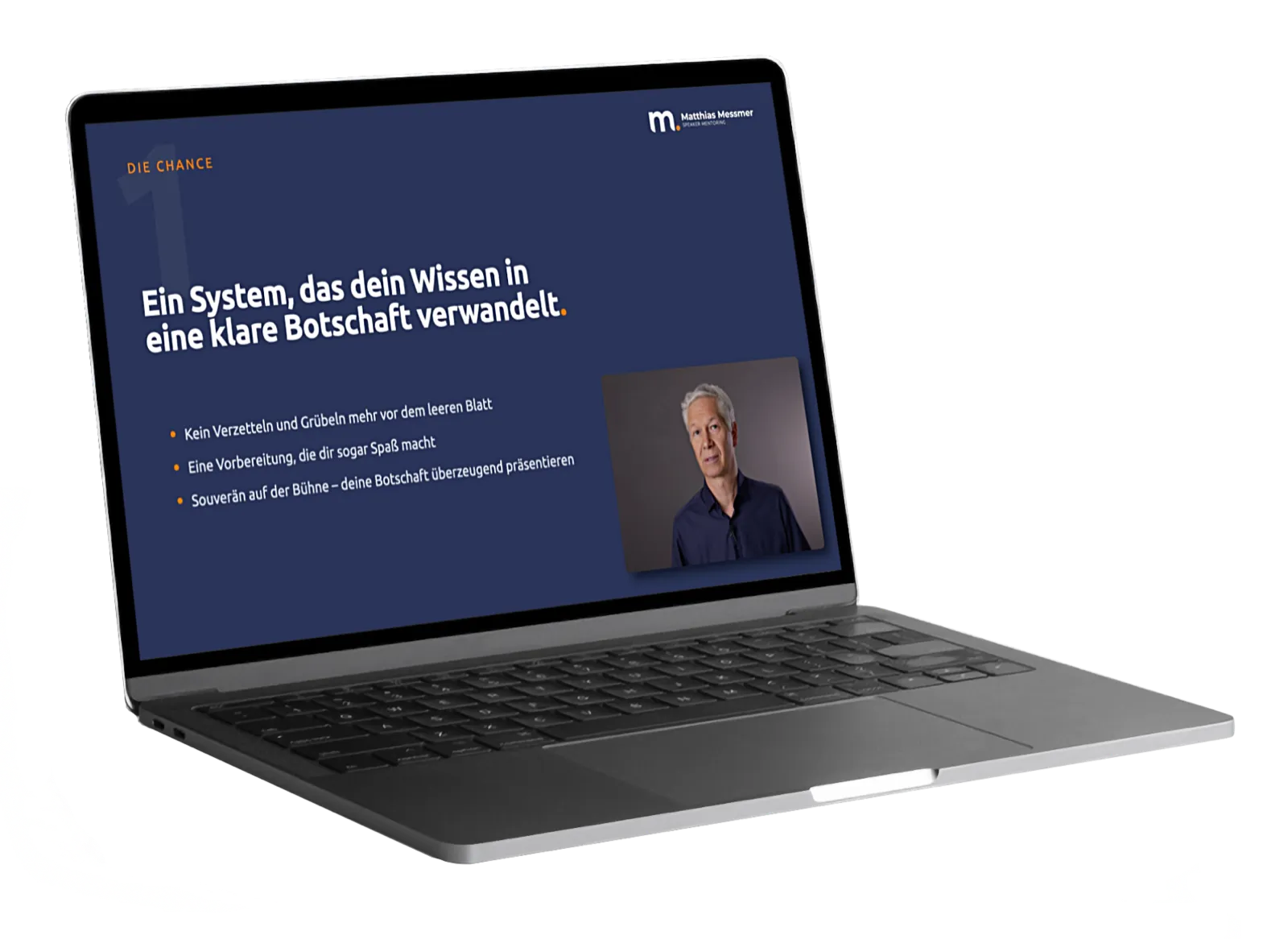 Videotraining von Matthias Messmer auf einem Laptop